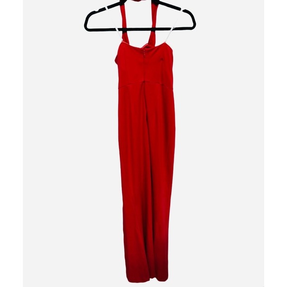Lovers + Friends Red Hot Halter Dress Size Small Side Slit Formal Maxi Dress - Picture 3 of 6